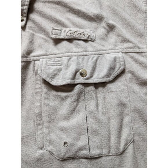 Cabelas Mens XL Tan Soft Long Sleeve ButtonUp Fishing Shirt Pockets Outdoor Gear - Picture 7 of 8